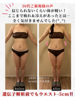 エーシーサロン 六本木店(acsalon)/信じられないくらい体が軽い!