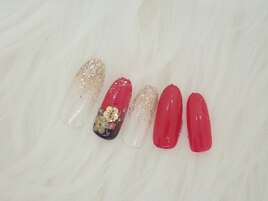 お正月ネイル￥6900