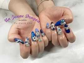 【自爪ネイル】ブルーネイル