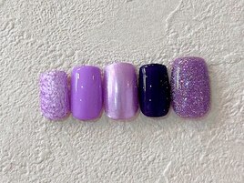 5色パープルネイル