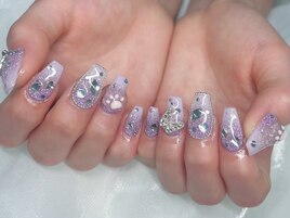 蝶ネイル　キラキラ