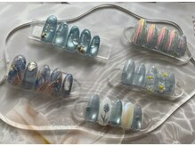 ネイルアンドアイラッシュスタジオ シュシュ(chouchou)/夏っぽブルーネイルサンプル