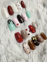 バレンタインネイル