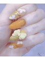 クリスタルネイルサロン(Crystal Nail)&nbsp;お客様のご希望でお花とリボンを合わせて