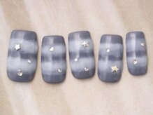 アイネイルズ 天神今泉店(I-nails)/もやもやボーダー星スタッズ