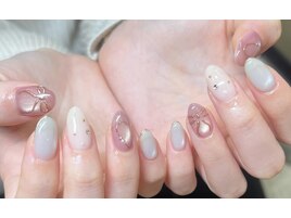 マグネットミラー手描きリボン