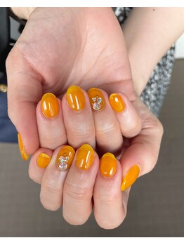 ユージューネイルルーム(UJU nail room)/シアーイエロースワロワンカラー