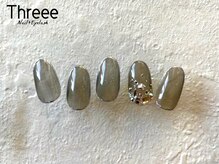 スリーネイルプラスアイラッシュ(Threee Nail+Eyelash)/シアーブラックネイル