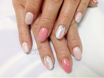 ネイルサロン ビューティーマジック 川口店/ ピンクプッチ柄ネイル