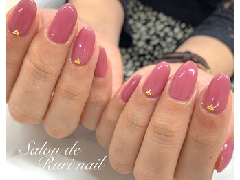 サロンドルリネイル(salon de Ruri nail)/くすみピンクワンカラー♪