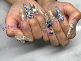 【ロングネイル】キラキラネイル