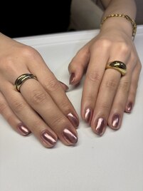 ピンクミラーネイル