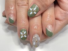 クォーターリゾートネイル(QUARTER RESORT nail)/リーフフラワーネイル☆