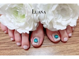 フット/ターコイズ/夏ネイル