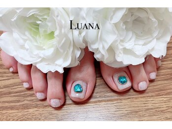 ルアナ(Luana)/フット/ターコイズ/夏ネイル