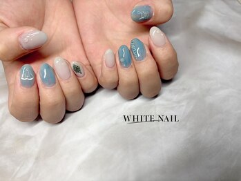 ホワイトネイル(WHITE NAIL)/持ち込み/手書き/パラジェル