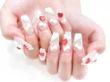 ネイルコレクション ピンク(Nail Collection Pink)/長さだしジェル：フリー☆リボン