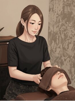 カームス リラクシングジャーニー(C:alms relaxingJourney)の写真/【完全個室で施術◎】優しい圧でしっかり頭部のコリをほぐします頭・身体に休息◎極上のハンドテクニック♪