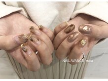 ネイル アヴァンス あべのルシアス店(Nail AVANCE.)/ブラウンニュアンスネイル 松村
