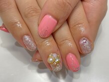 クォーターリゾートネイル(QUARTER RESORT nail)/パールビジューネイル☆
