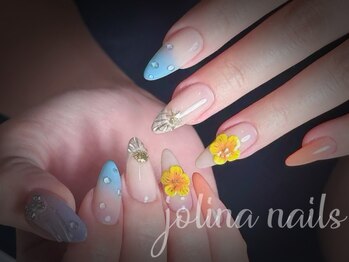 ジョリーナ ネイルズ 鶴見(Jolina Nails)/海ネイルマーメイド3Dフラワー