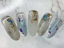 ラリュールネイル(L'Allure nail)/大理石ネイル￥8200