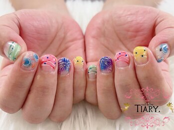 ティアリー(TIARY.)/夏ネイル/持ち込みデザイン