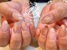ユーネイル(U-nail)/ベージュもやもやネイル