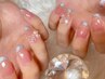 美フォルム☆1色フレンチネイル☆煌めくラメラインサービス　6500