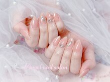 エンジェルネイルサロン(Angel nail salon)/ピンクXストーン大人可愛い