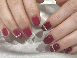 ピンク×ワインレッド