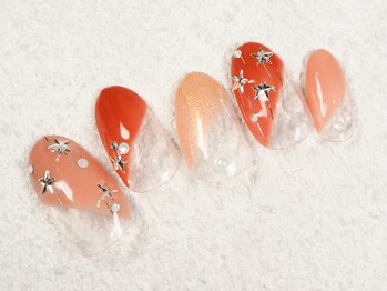 ケージュール(Kjour)/斜めフレンチ　オレンジ　スター