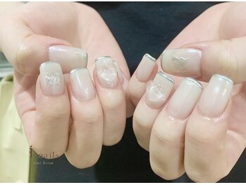 ジェミーネイル エビス(Jemiy nail ebisu)/ハートクリアフレンチ蝶9580yen