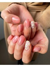 ユージューネイルルーム(UJU nail room)/フラワーアートピンクネイル2