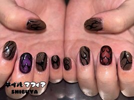 トライバルネイル/海外風/チーク