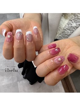 イベル 恵比寿西口店(ibelu)/ぷっくりフラワーネイル