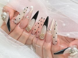 ドット／黒フレンチ