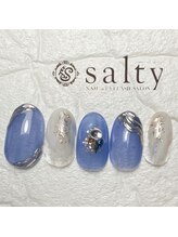 ネイルアンドアイラッシュサロン ソルティ 寺田町(salty)/クリア系ニュアンスネイル