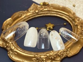 スターちりばめネイルボルドー