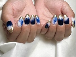 white×navyもやもや×french.