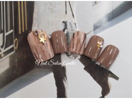 縦模様アレンジfootネイル