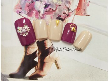 ネイルサロン アミティエ(Nail Salon Amitie)/大人可愛いフラワーfootネイル
