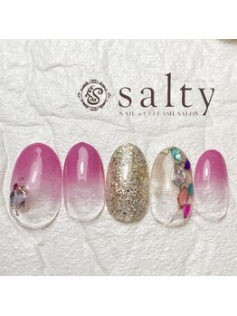 ネイルアンドアイラッシュサロン ソルティ 寺田町(salty)/シェルタイルネイル