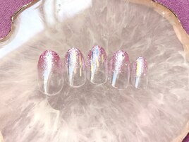 ピンクラメグラデーションネイル