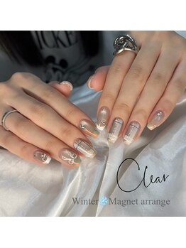 クリア なんば店(Clear)/冬ホワイトおまかせネイル