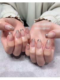 ラメ×フレンチ