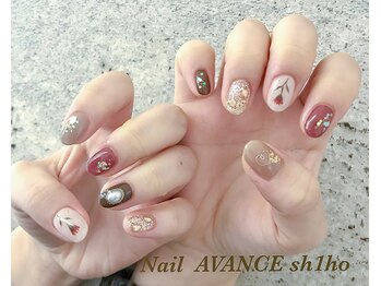 ネイル アヴァンス あべのルシアス店(Nail AVANCE.)/手描きフラワーネイル 太田