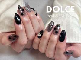 黒ハートホロネイル