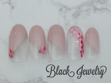 ブラックジュエリー(Black jewelry)/花ホロネイル