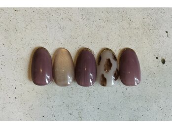 ネイルサロン エムズ(Nail Salon M's)/アニマル柄風秋ネイル